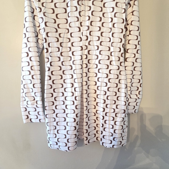 Reformation Vicki Women's Long Sleeve Cotton Frequency Print Mini Dress Size 4 - Picture 14 of 16